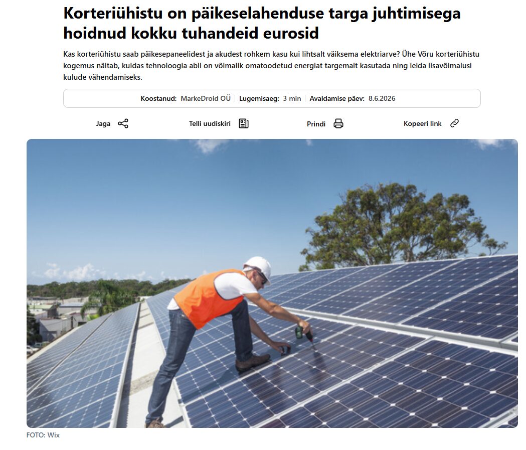 Apartment Association Saves Thousands of Euros Through Smart Management of Solar Solution Apartment Association Saves Thousands of Euros Through Smart Management of Solar Solution
